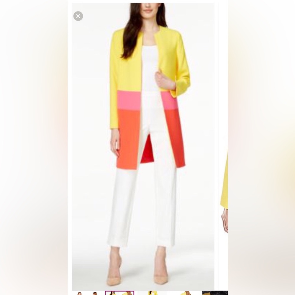 Anne Klein color Block  Topper coat, stylish, never out of style limited edition
